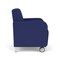 Lesro Siena Lounge Reception Wide Guest Chair w/ Front Casters, Brushed Steel Back Legs, OH Cobalt Uph SN1201 - alternate 3